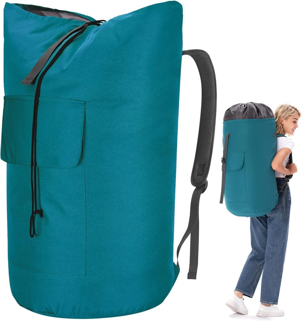 Laundry Bag for College, Backpack Laundry Bag for College Turquoise, 115L Extra Large Laundry Backpack, Heavy Duty Laundry Duffle Bag, Dorm Room Essentials for College, Boys, Girls