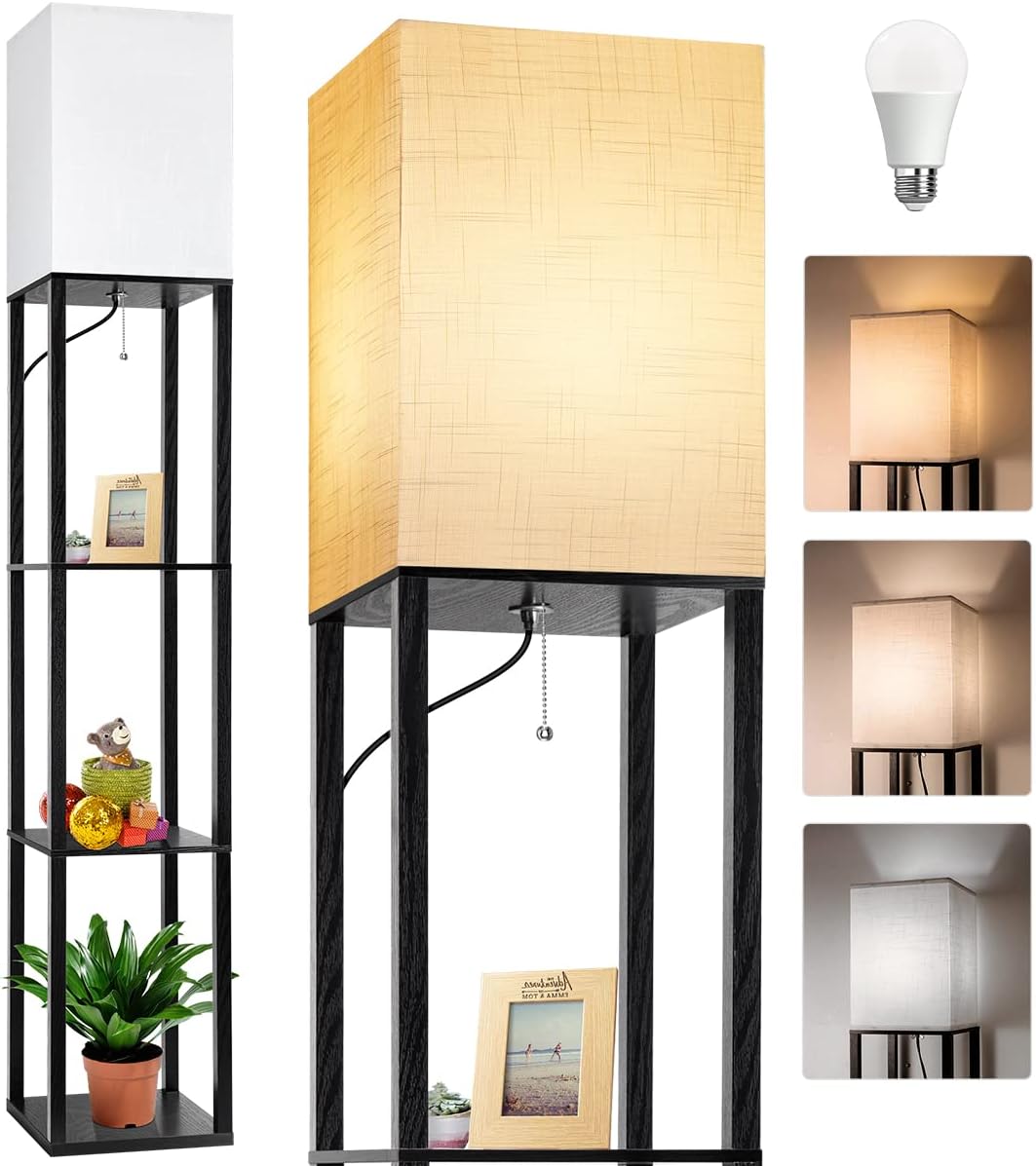 Floor Lamp with Shelves