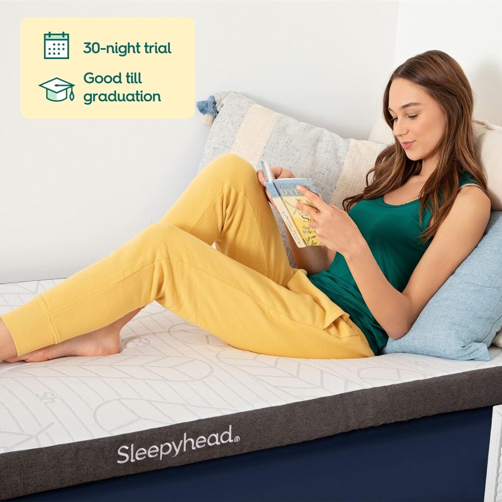 Sleepyhead 2-Inch Twin XL Mattress Topper - Gel-Infused Memory Foam Topper with Washable Cover - College Dorm Room Essential (Twin XL, 2 Gel Topper)